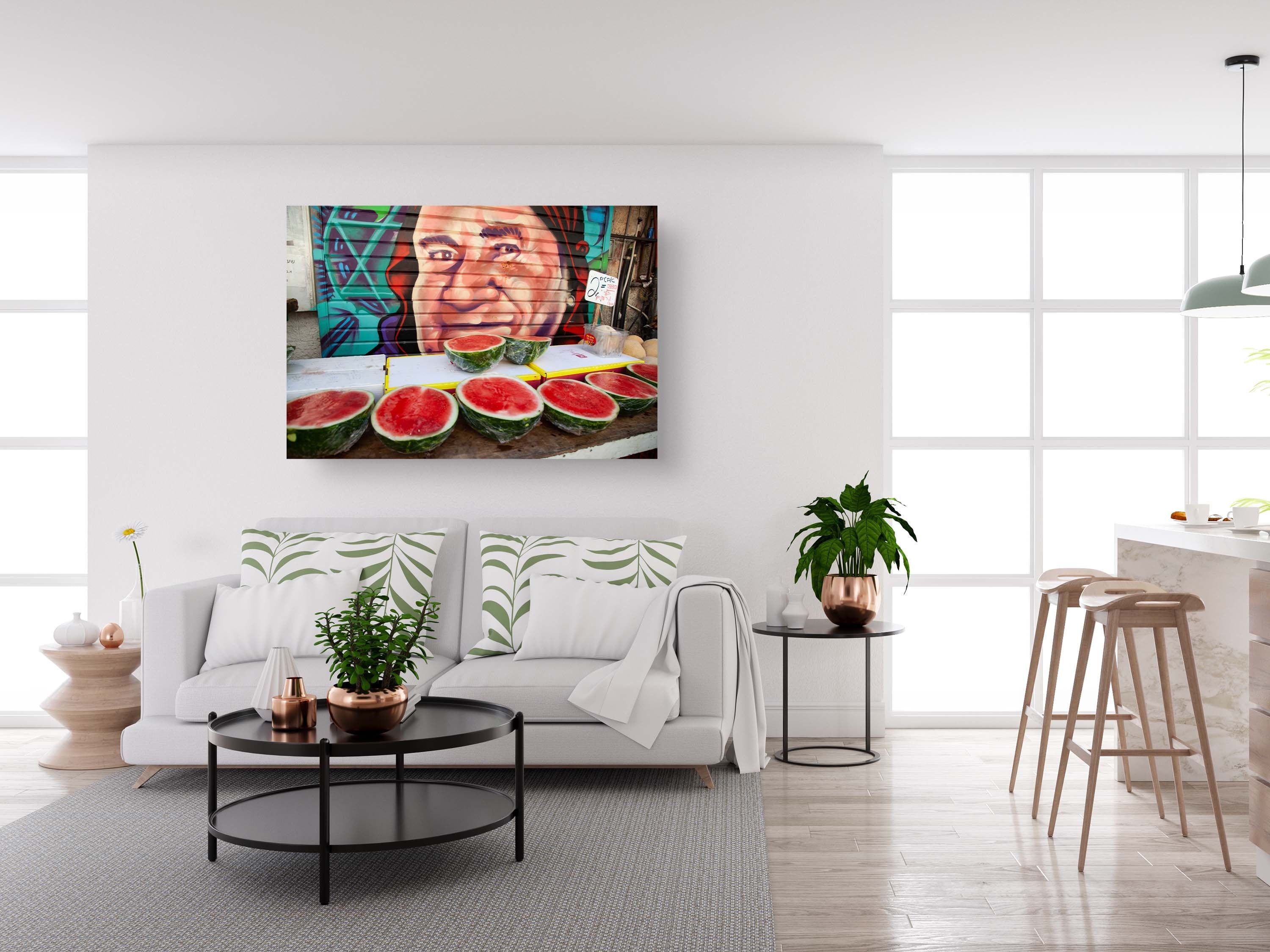 Jerusalem Food Market Red Watermelons Print: Machane Yehuda Kitchen