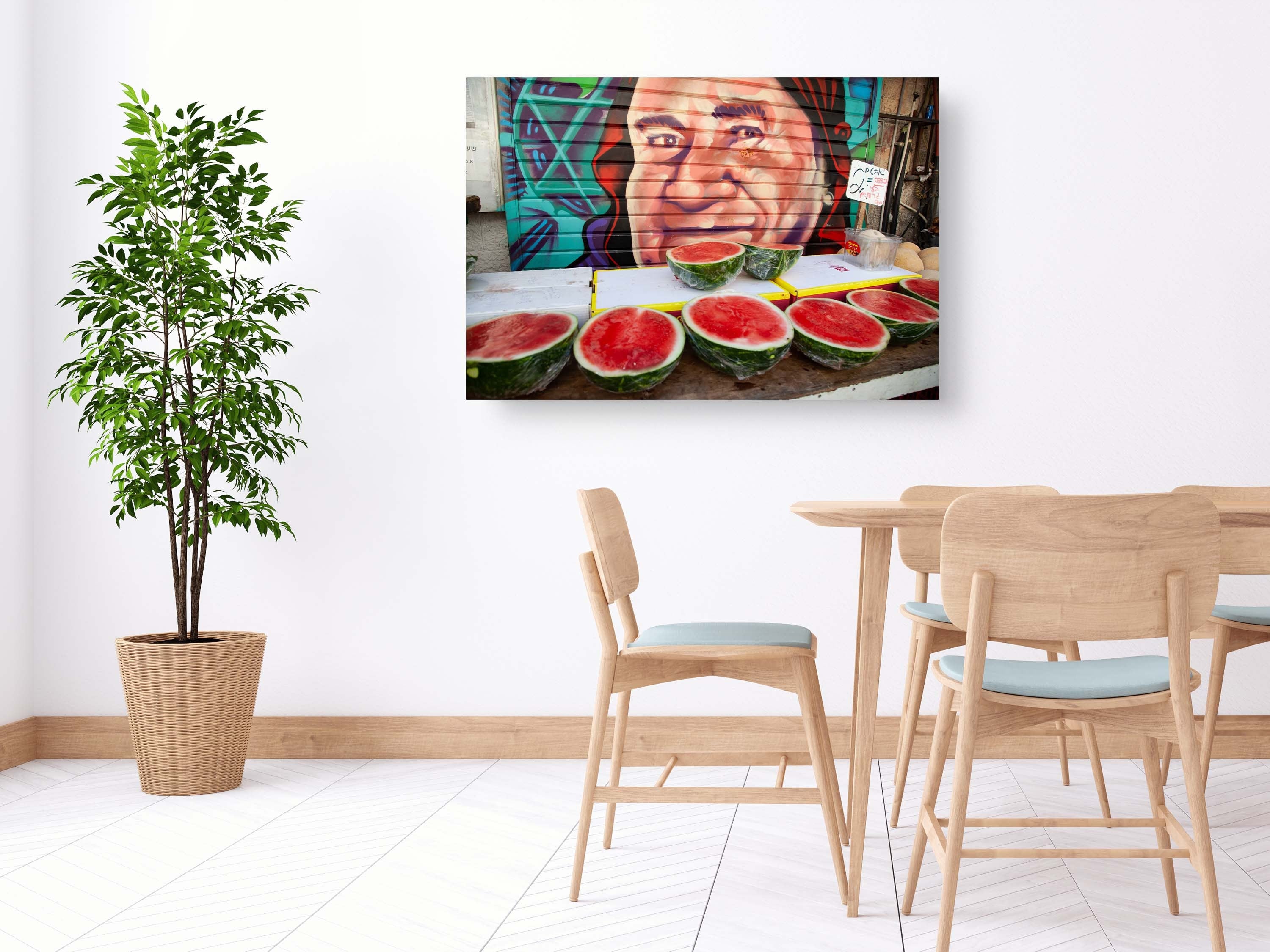 Jerusalem Food Market Red Watermelons Print: Machane Yehuda Kitchen