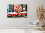 Jerusalem Food Market Red Watermelons Print: Machane Yehuda Kitchen
