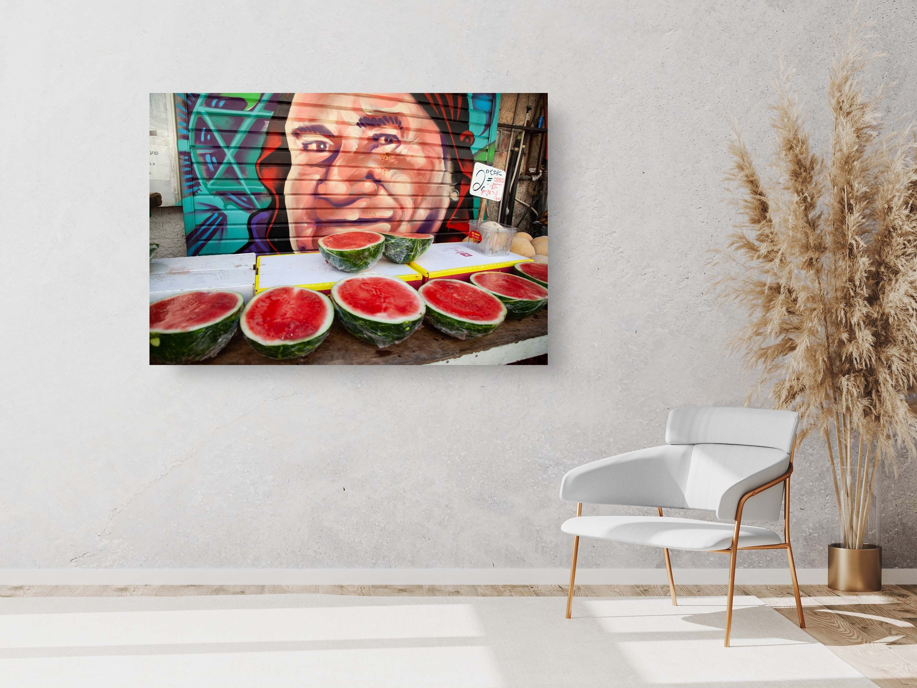 Jerusalem Food Market Red Watermelons Print: Machane Yehuda Kitchen