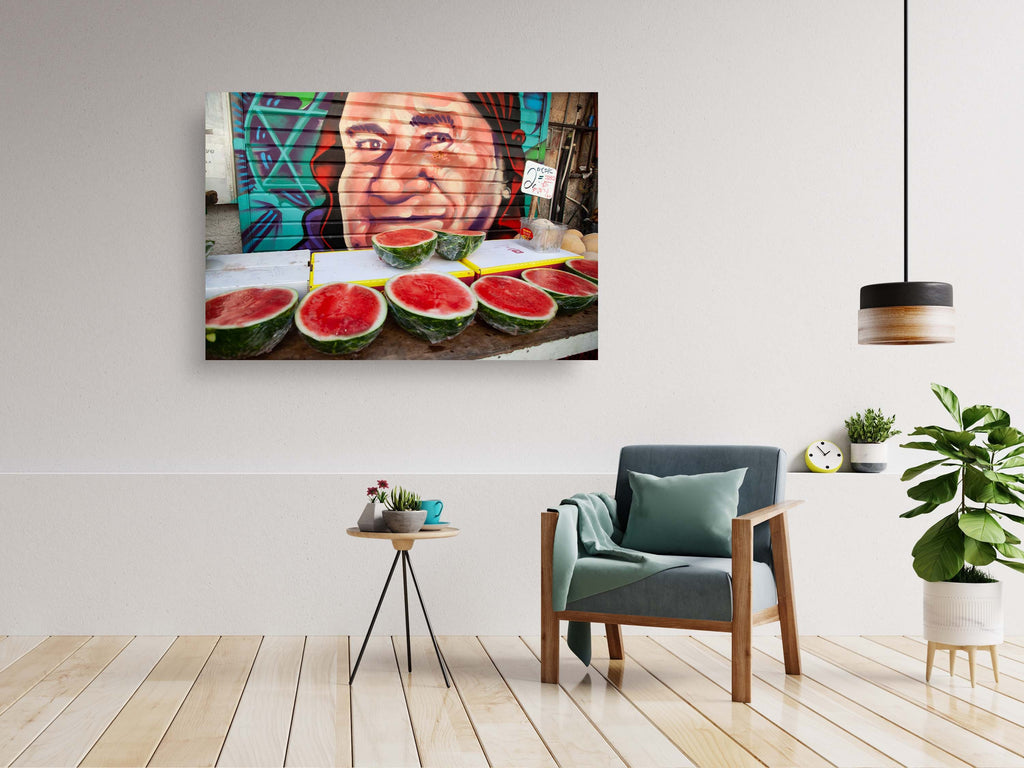 Jerusalem Food Market Red Watermelons Print: Machane Yehuda Kitchen