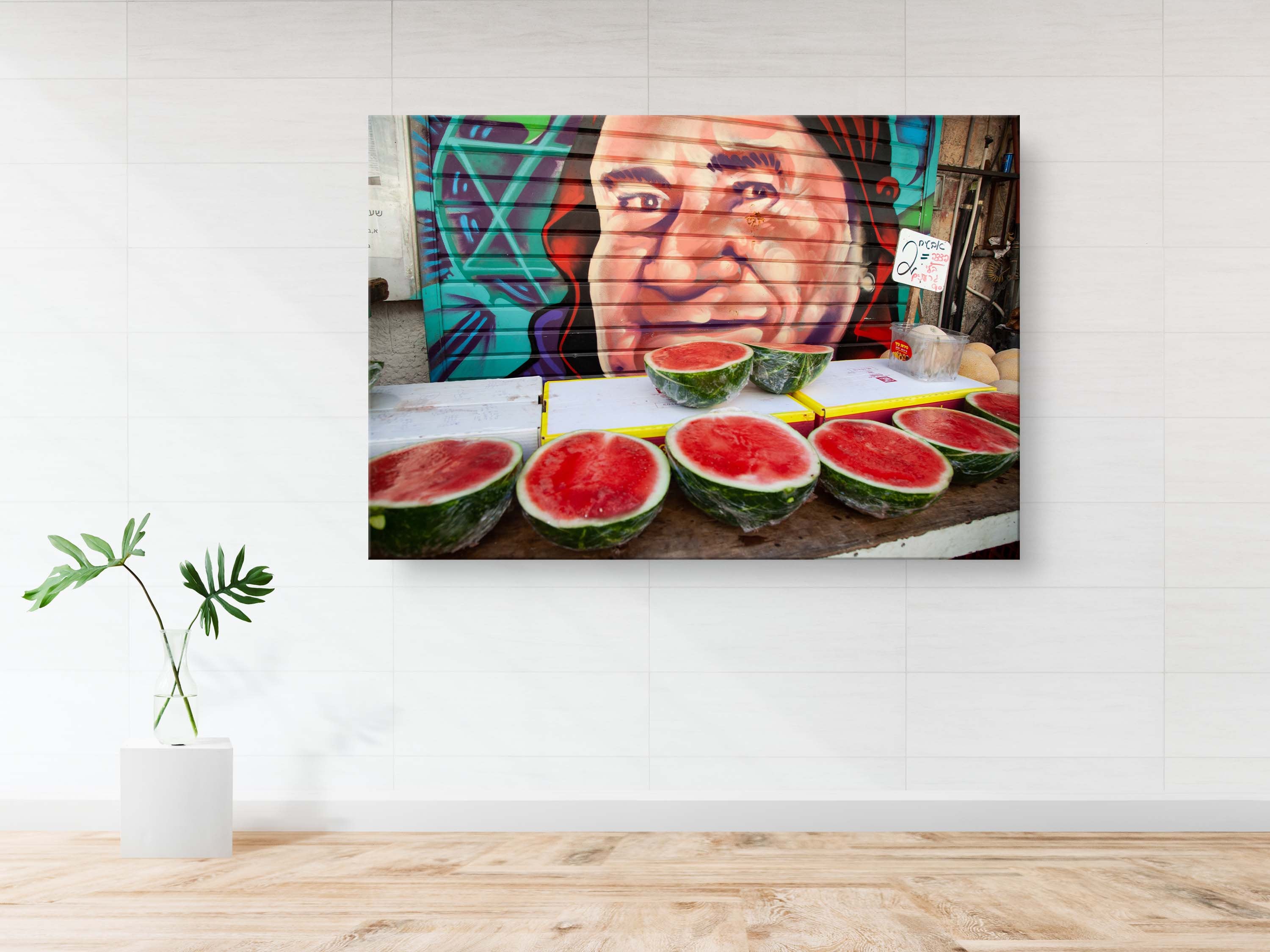 Jerusalem Food Market Red Watermelons Print: Machane Yehuda Kitchen