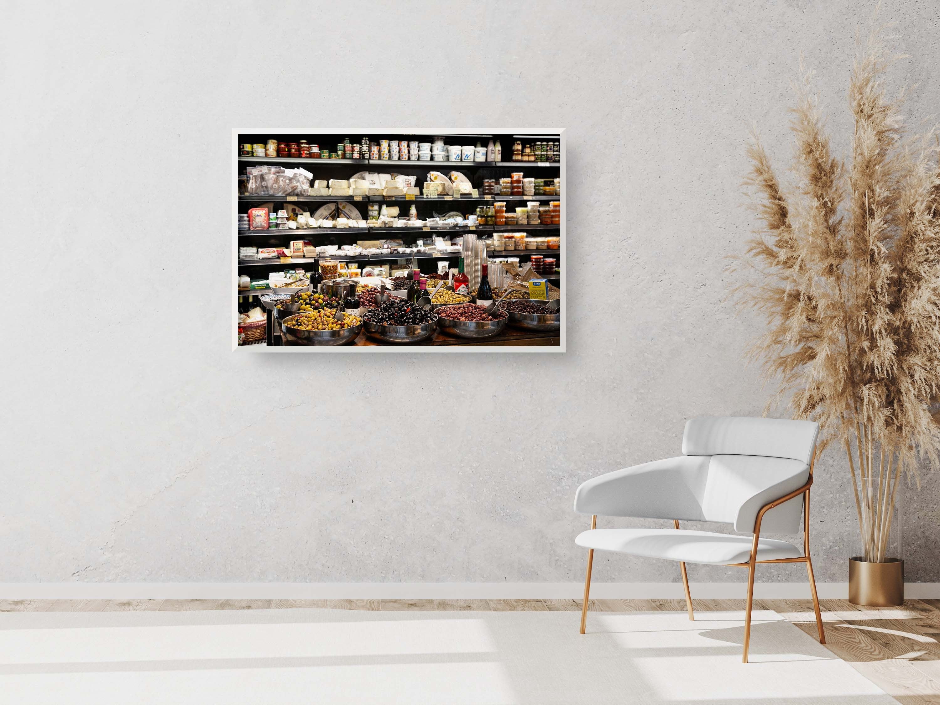 Holy Land Olives and Cheeses Shop at the Jerusalem Market Machane Yehuda — Kitchen