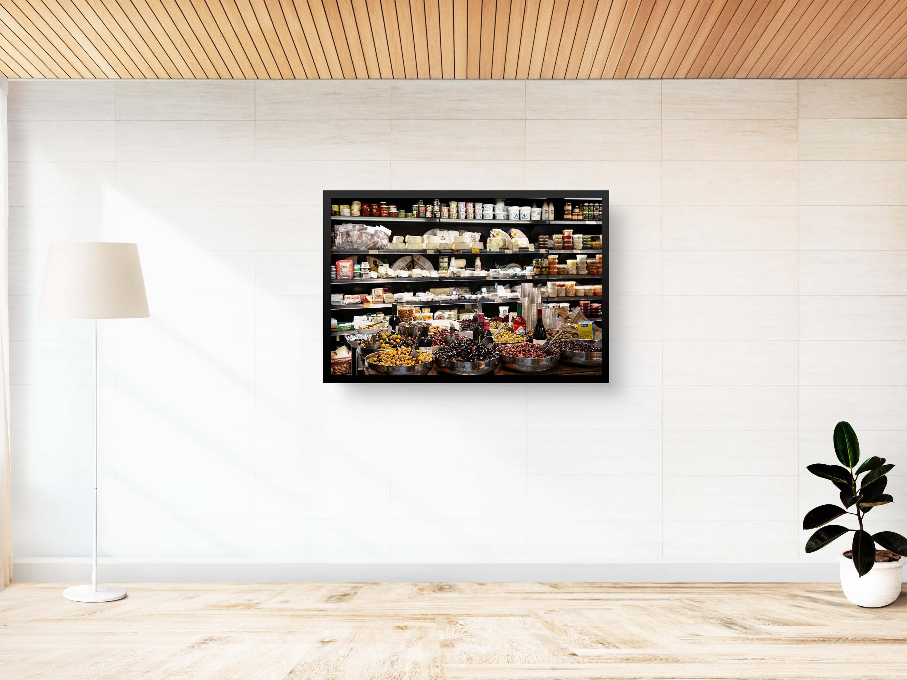 Holy Land Olives and Cheeses Shop at the Jerusalem Market Machane Yehuda — Kitchen