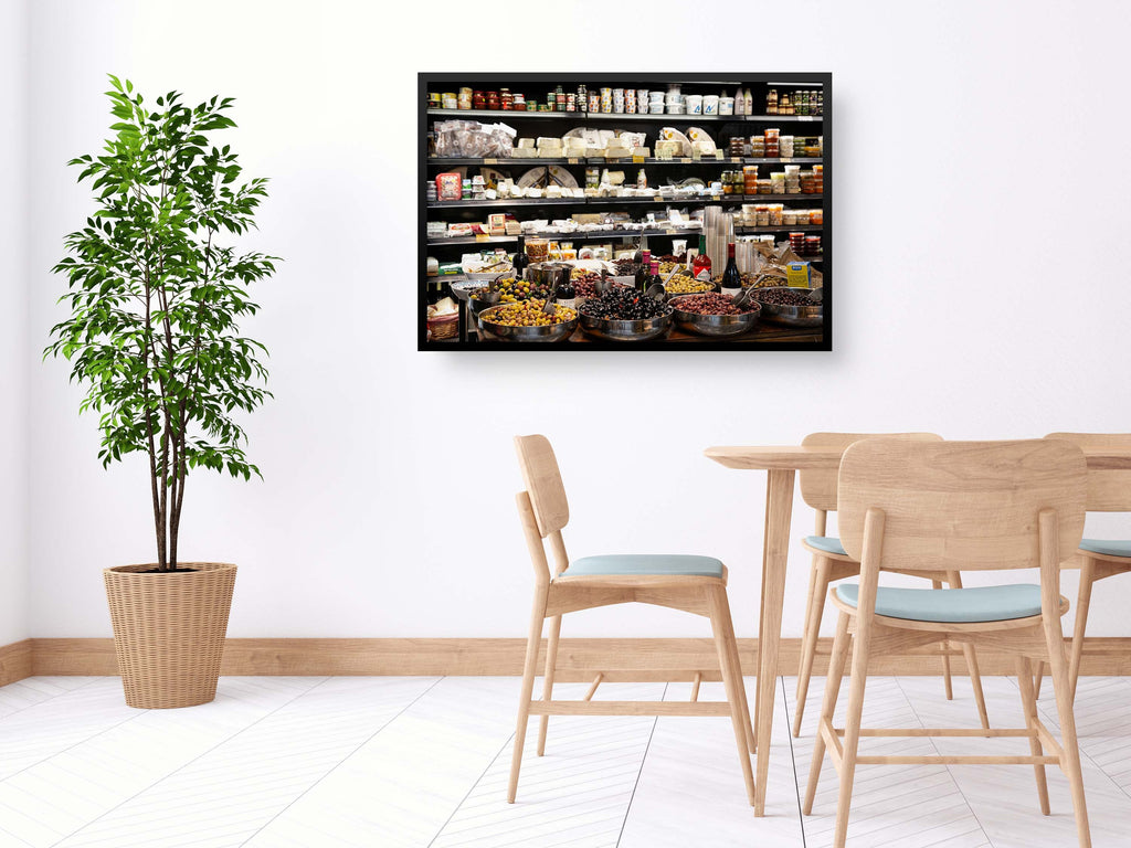 Holy Land Olives and Cheeses Shop at the Jerusalem Market Machane Yehuda — Kitchen