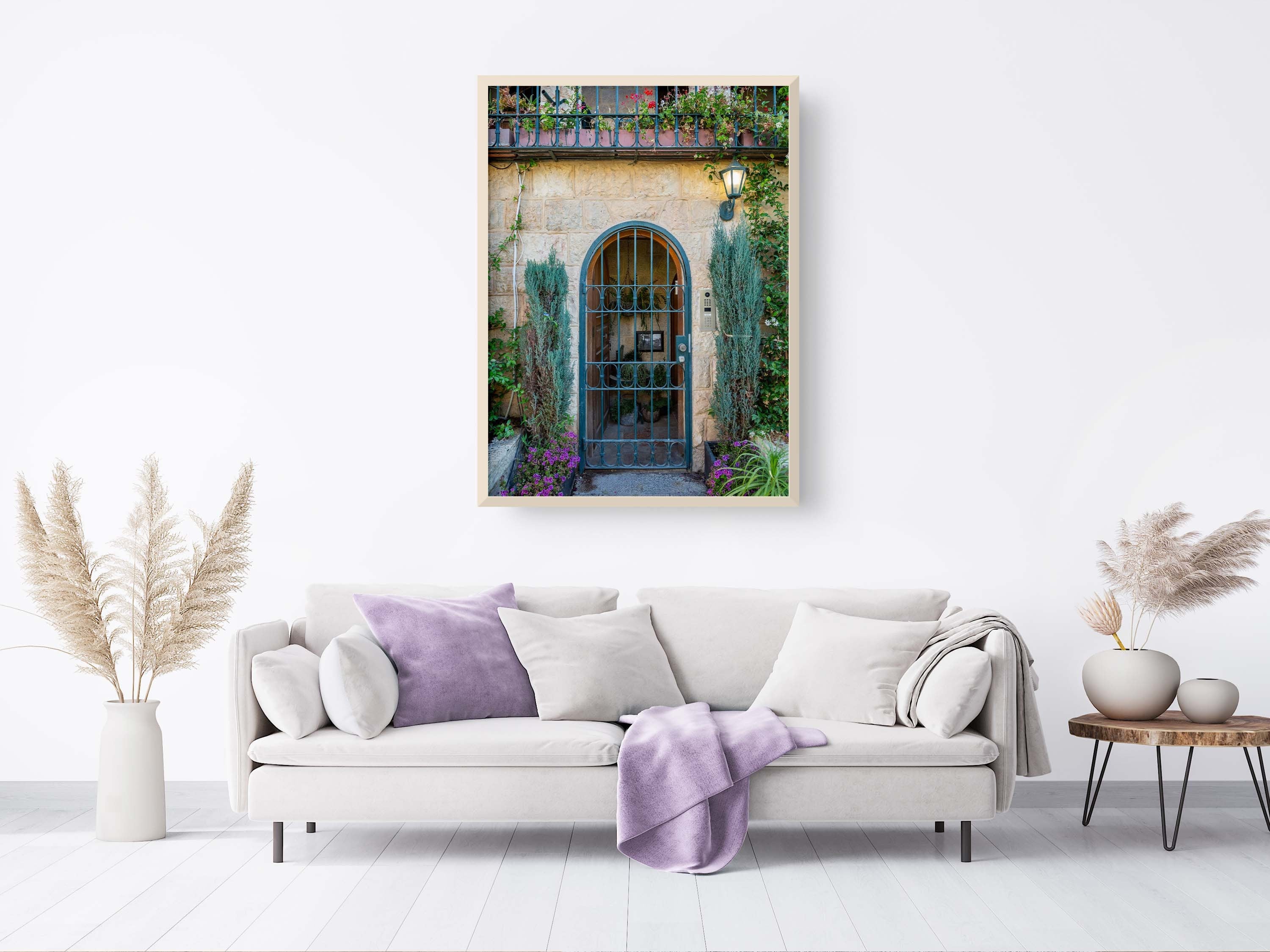 Jerusalem Holy City Garden Green Door, Arch and Flowers — Yamin Moshe Neighborhood