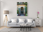 Jerusalem Holy City Garden Green Door, Arch and Flowers — Yamin Moshe Neighborhood