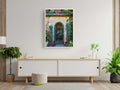 Jerusalem Holy City Garden Green Door, Arch and Flowers — Yamin Moshe Neighborhood