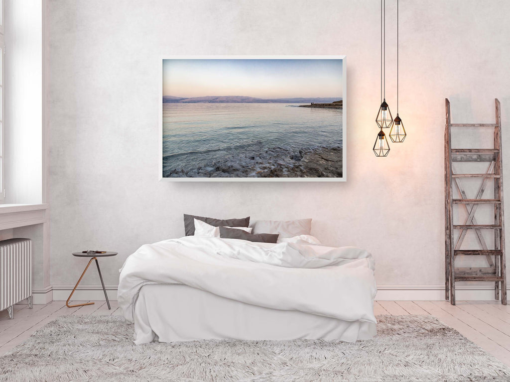 Dead Sea Israeli Holy Land Beach Sunset with Silhouette