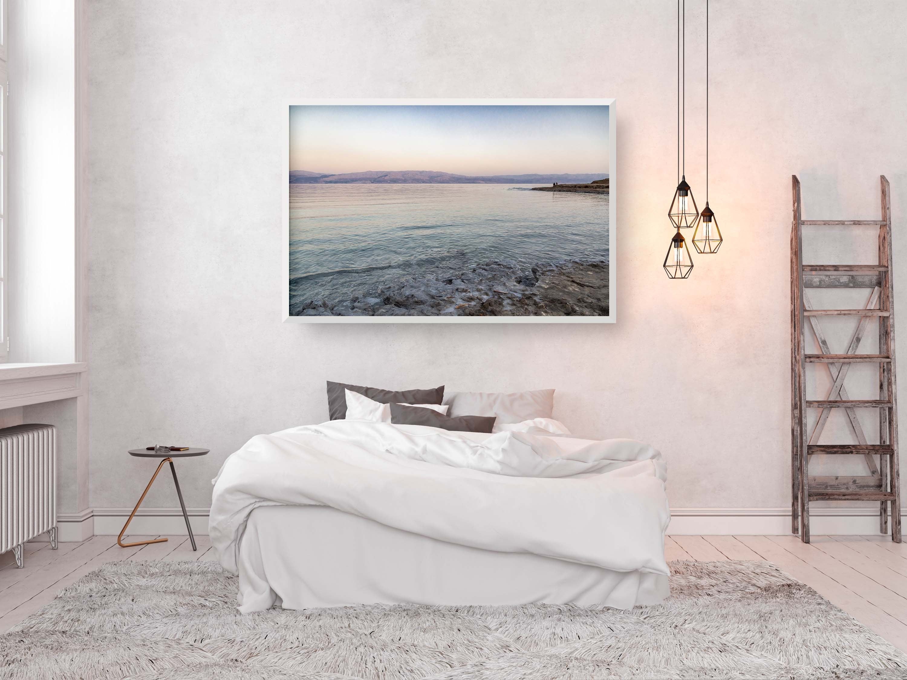 Dead Sea Israeli Holy Land Beach Sunset with Silhouette