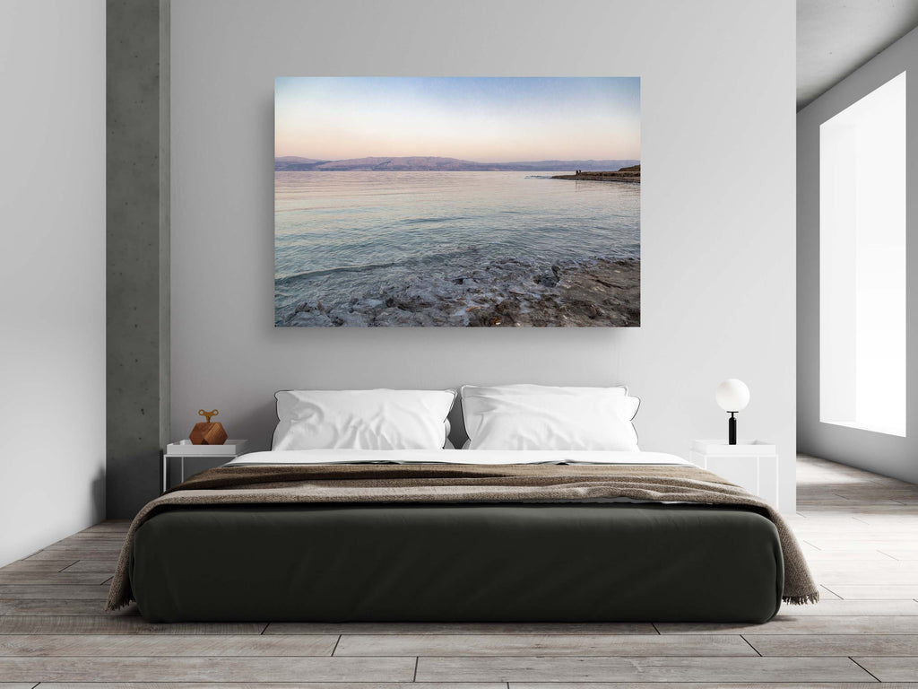 Dead Sea Israeli Holy Land Beach Sunset with Silhouette