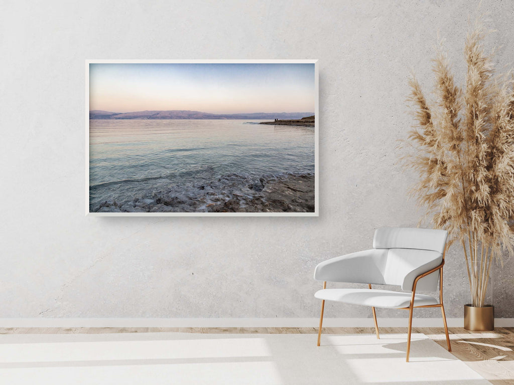 Dead Sea Israeli Holy Land Beach Sunset with Silhouette