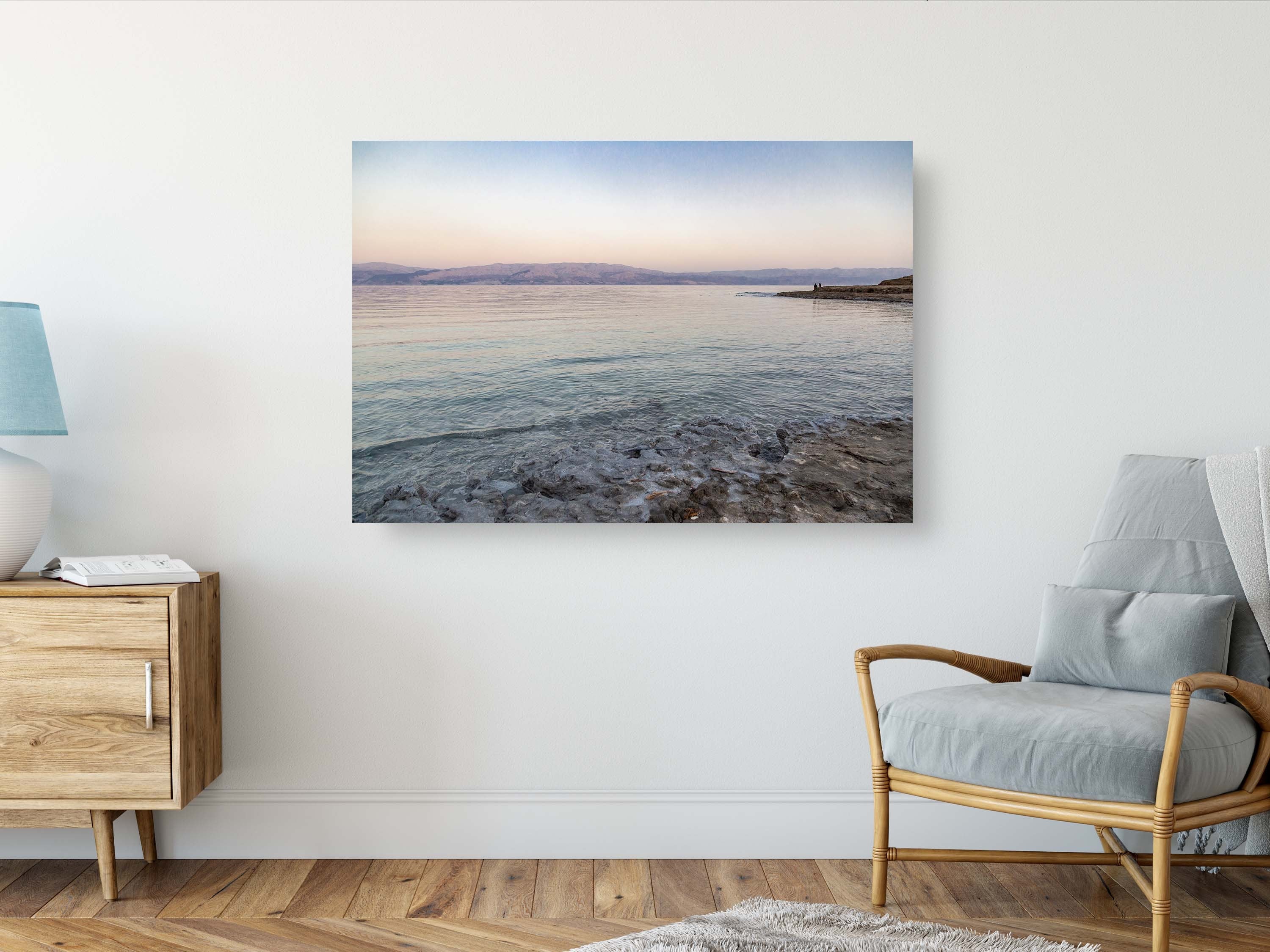 Dead Sea Israeli Holy Land Beach Sunset with Silhouette