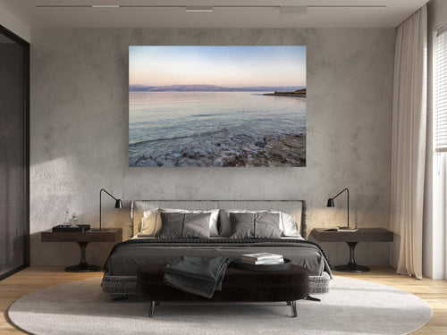 Dead Sea Israeli Holy Land Beach Sunset with Silhouette