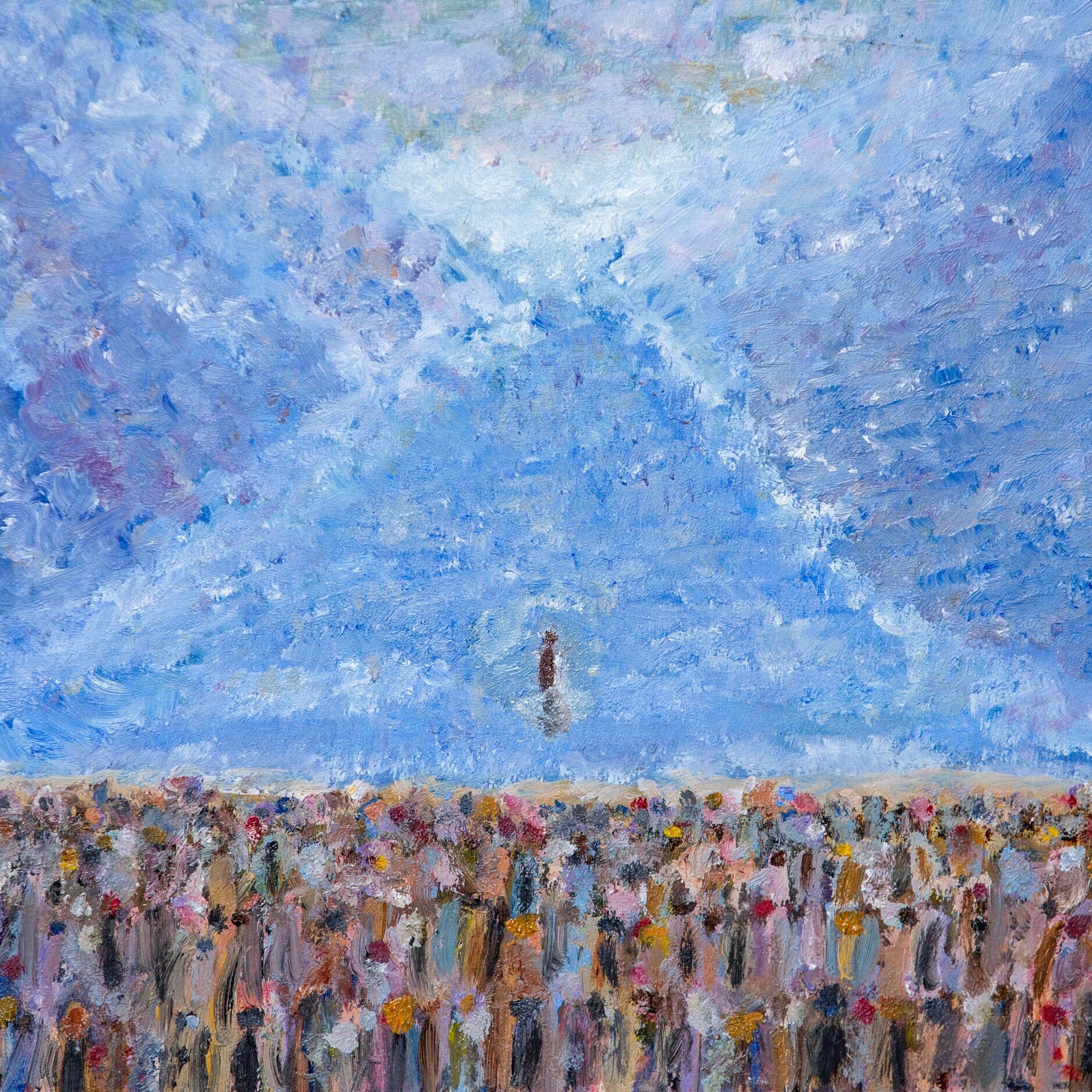 Red Sea Crossing Painting Print: Hero Nachshon ben Aminadav Entering First, Biblical Impressionist Art