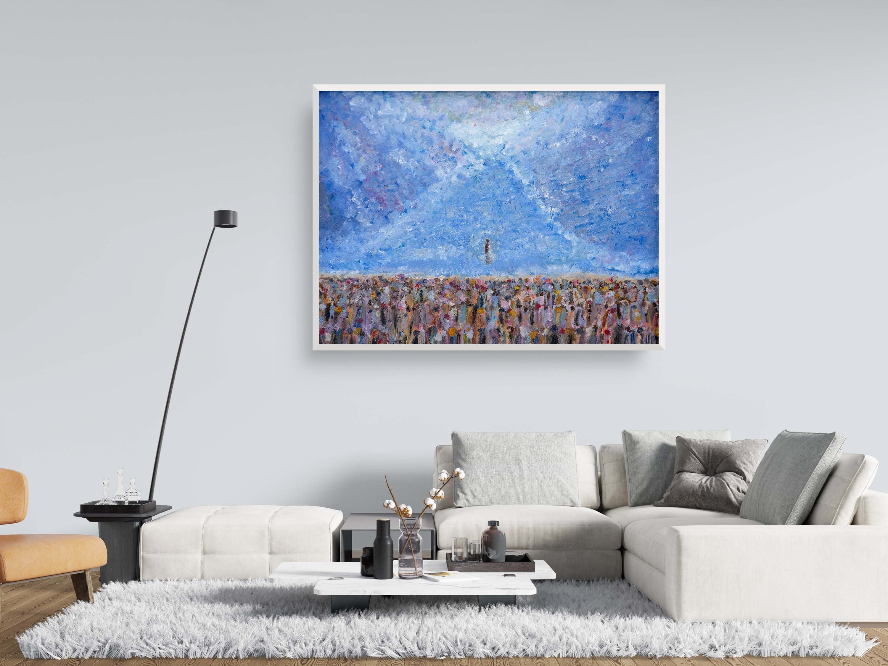 Red Sea Crossing Painting Print: Hero Nachshon ben Aminadav Entering First, Biblical Impressionist Art