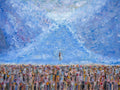 Red Sea Crossing Painting Print: Hero Nachshon ben Aminadav Entering First, Biblical Impressionist Art