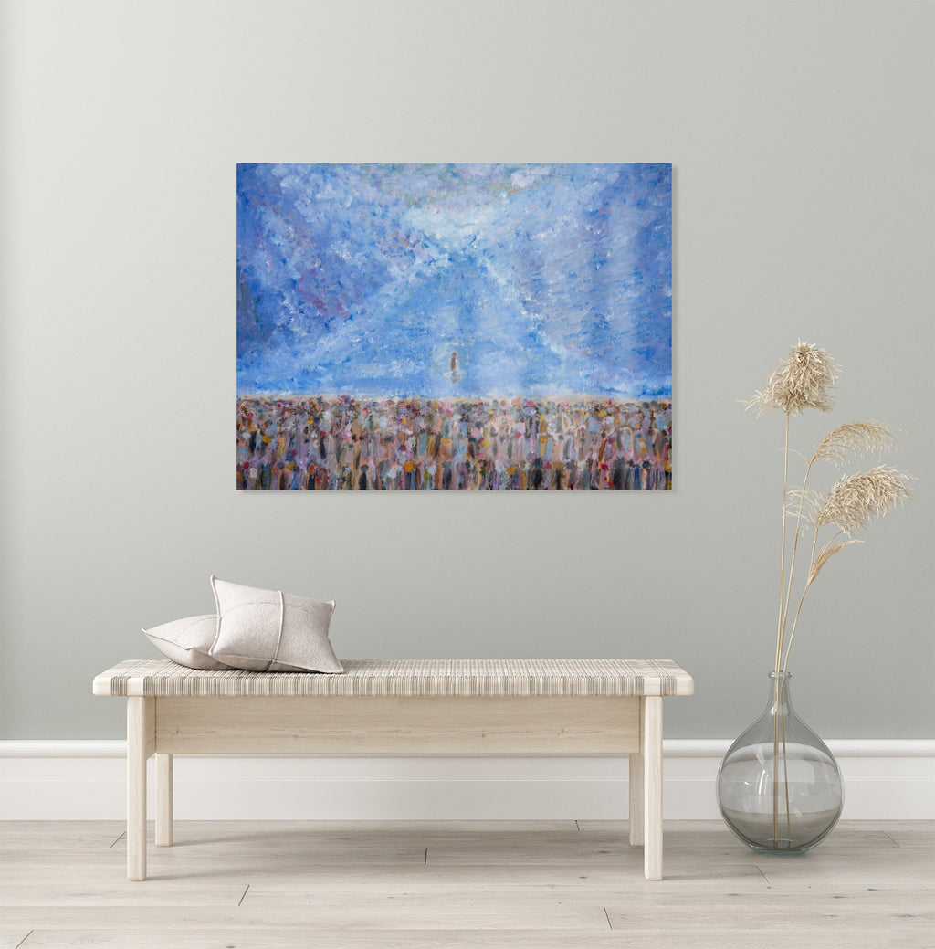 Red Sea Crossing Painting Print: Hero Nachshon ben Aminadav Entering First, Biblical Impressionist Art