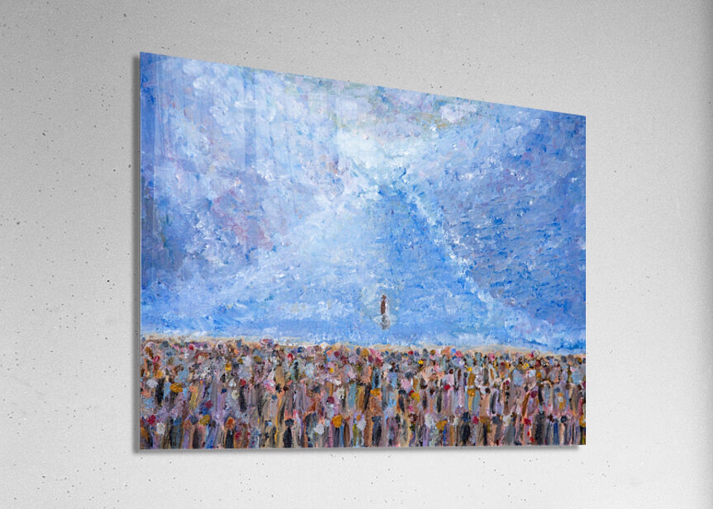 Red Sea Crossing Painting Print: Hero Nachshon ben Aminadav Entering First, Biblical Impressionist Art