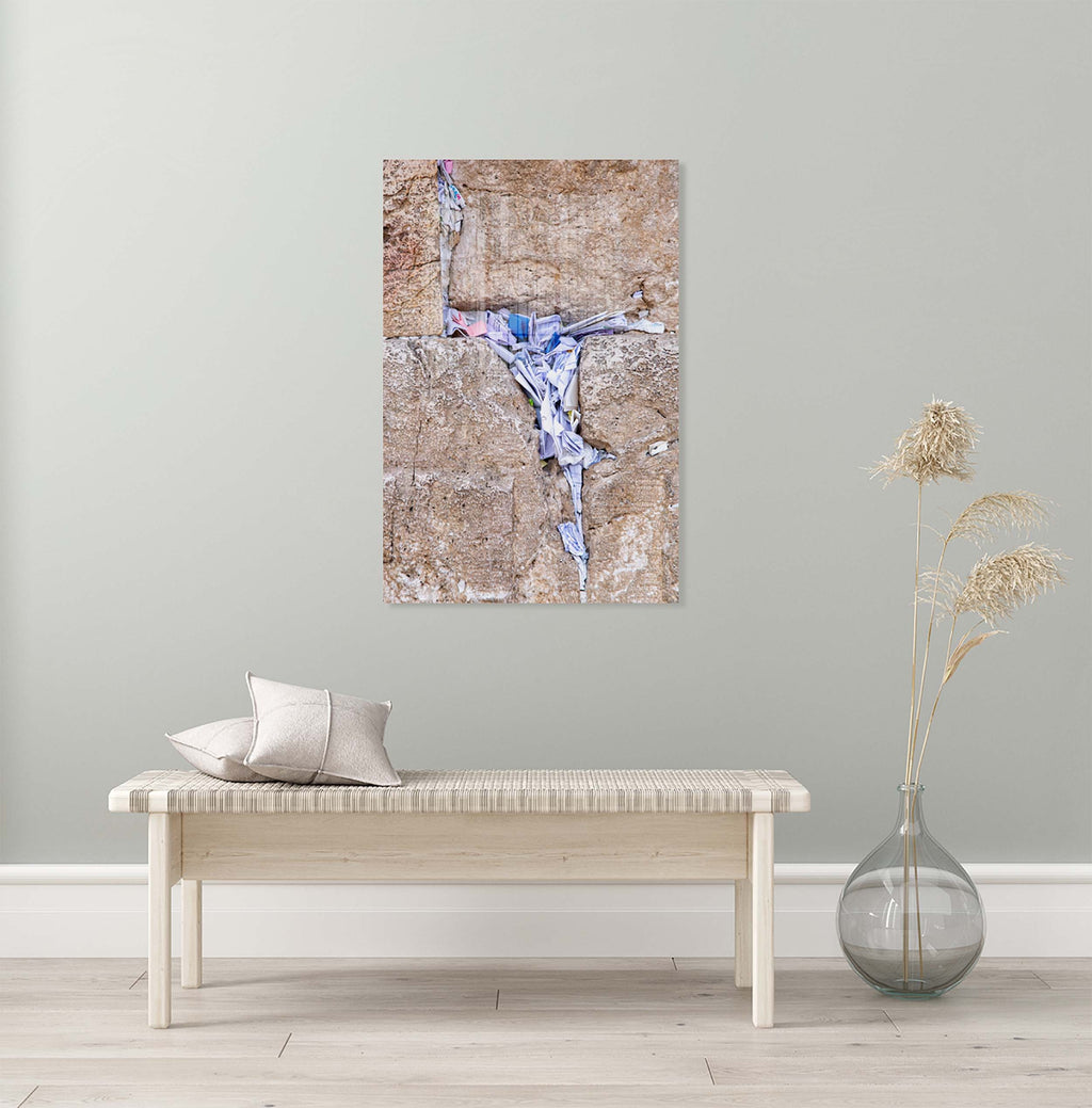 Kotel Western Wall Jerusalem Stone Print: Prayer Notes Lamed Hebrew Letter