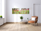 Panoramic Red Wild Anemone Flowers and Trees — Israeli Holy Land Country