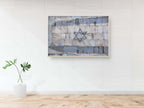 Kotel Western Wall and Holy Land Israeli Blue & White Flag