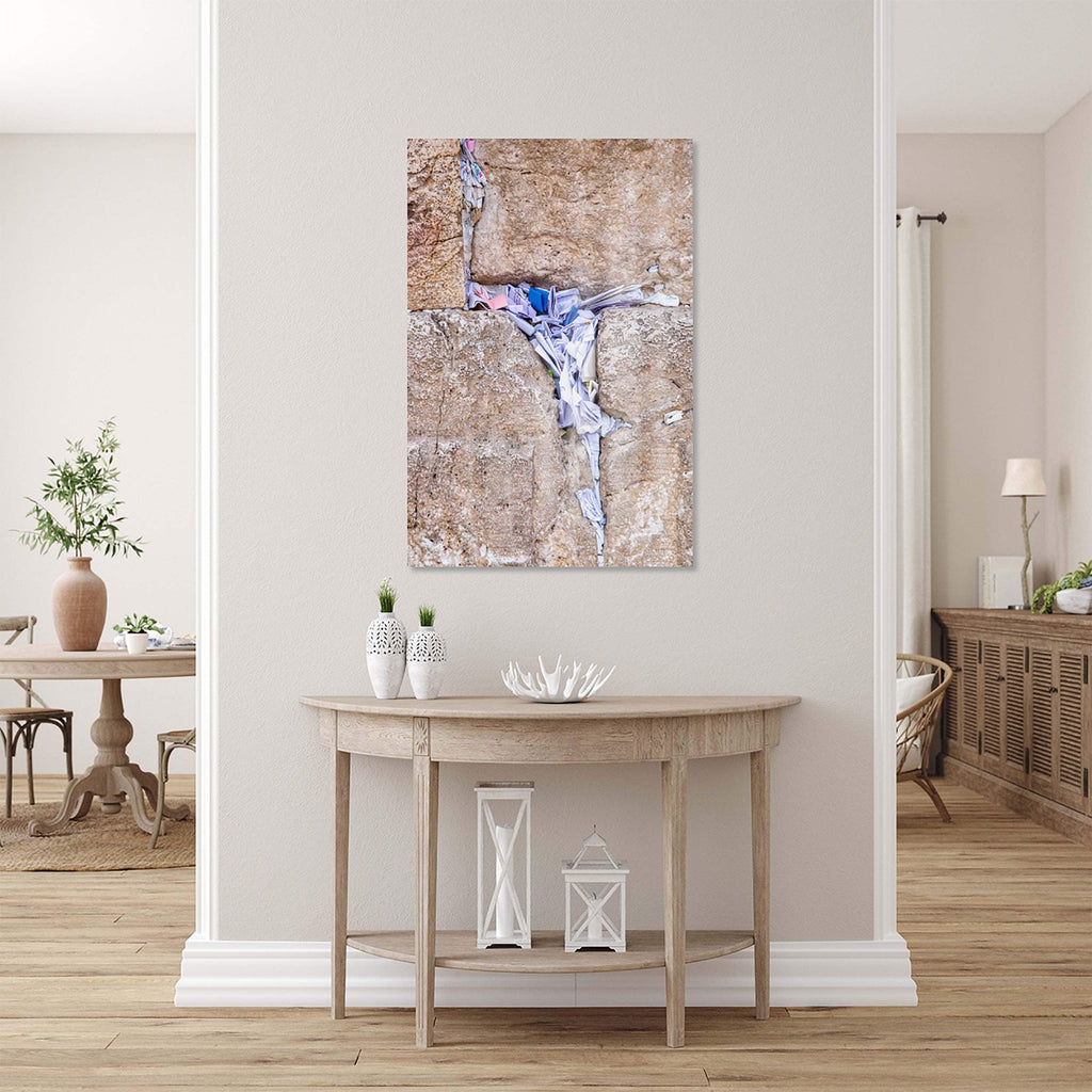 Kotel Western Wall Jerusalem Stone Print: Prayer Notes Lamed Hebrew Letter