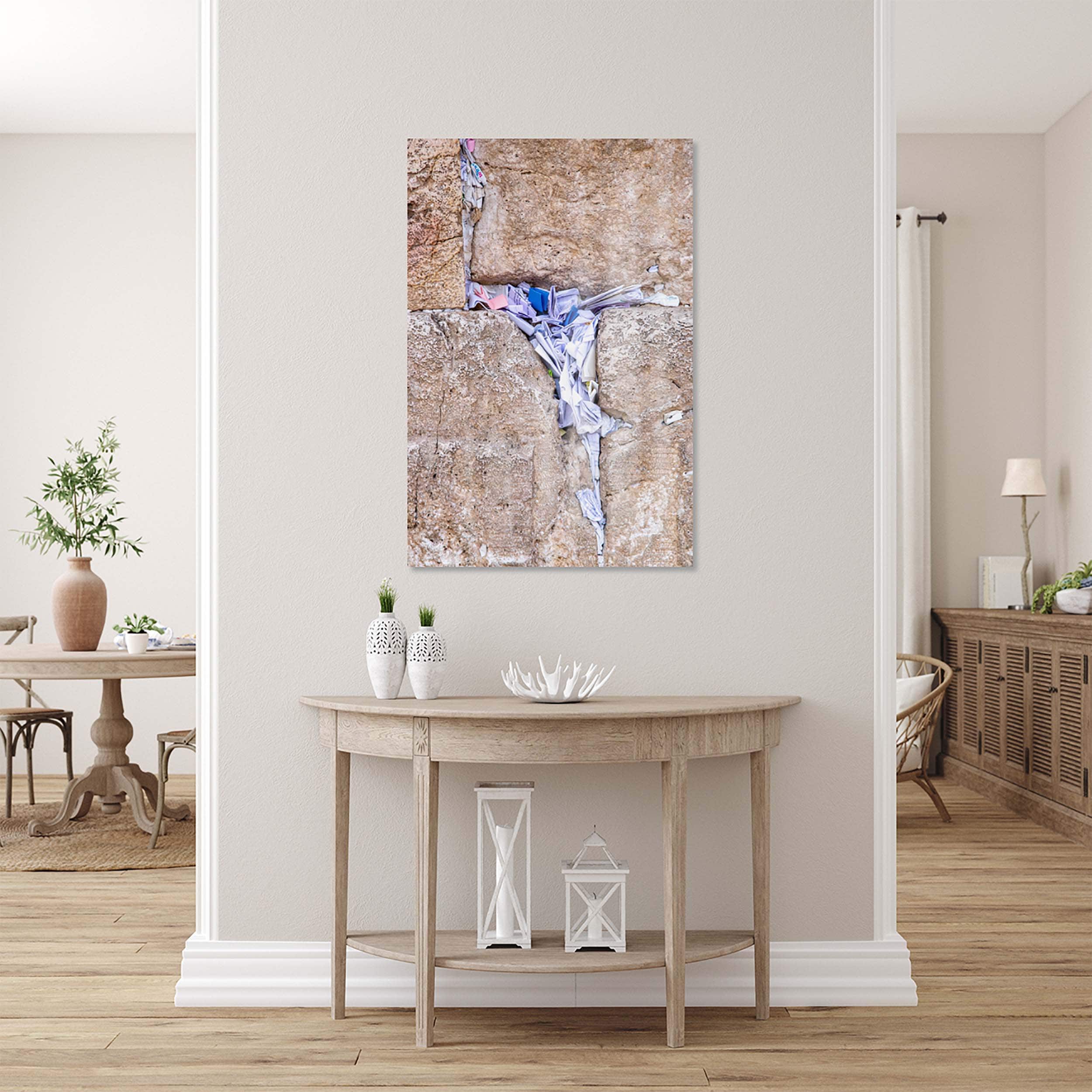 Kotel Western Wall Jerusalem Stone Print: Prayer Notes Lamed Hebrew Letter