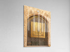 Jerusalem Old City Gold Door Photography — Istanbuli Synagogue Entrance with Menorah Candelabrum