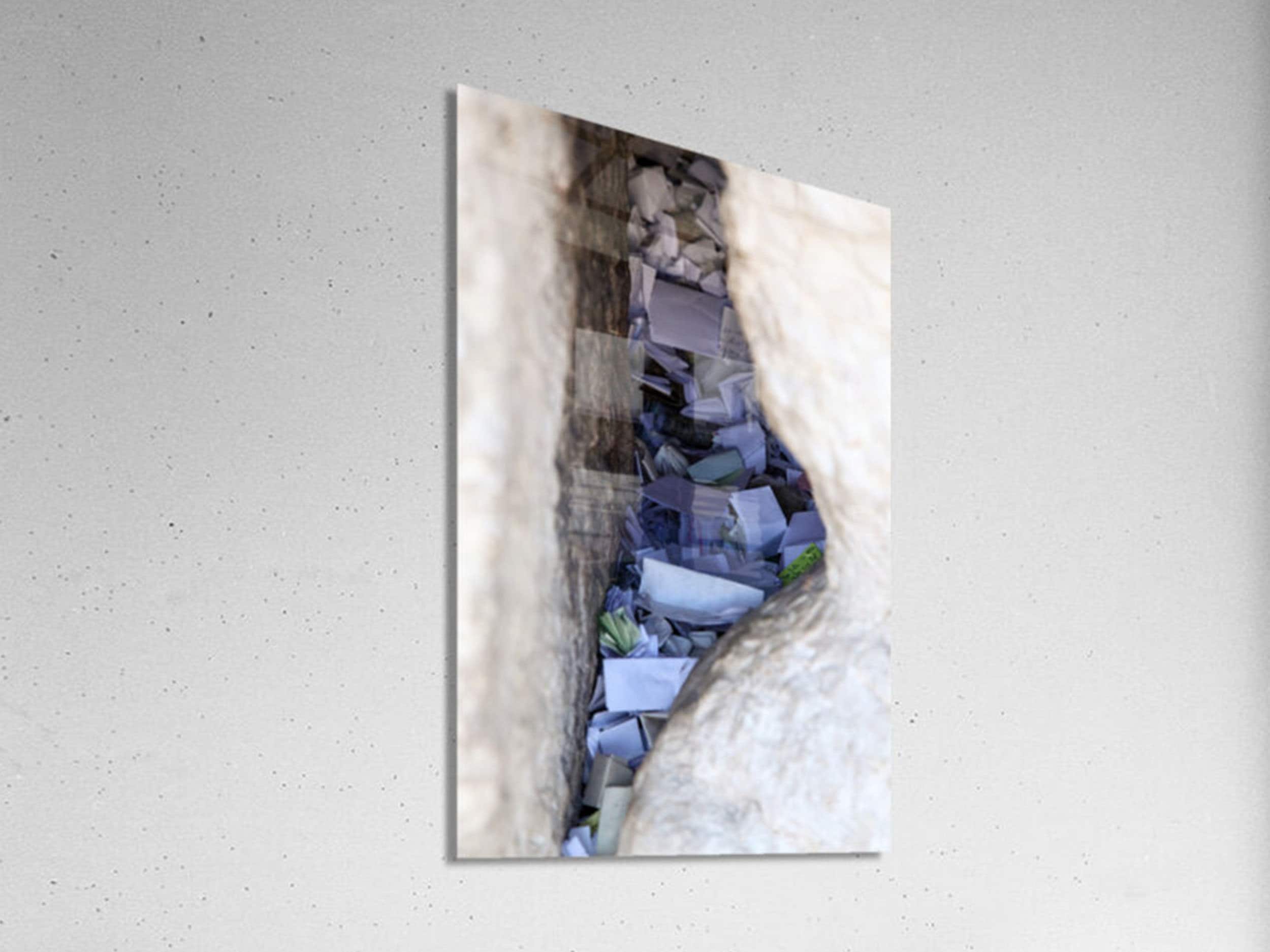 Jerusalem Kotel Western Wall Stone Gap — Prayer Paper Notes Between Stones