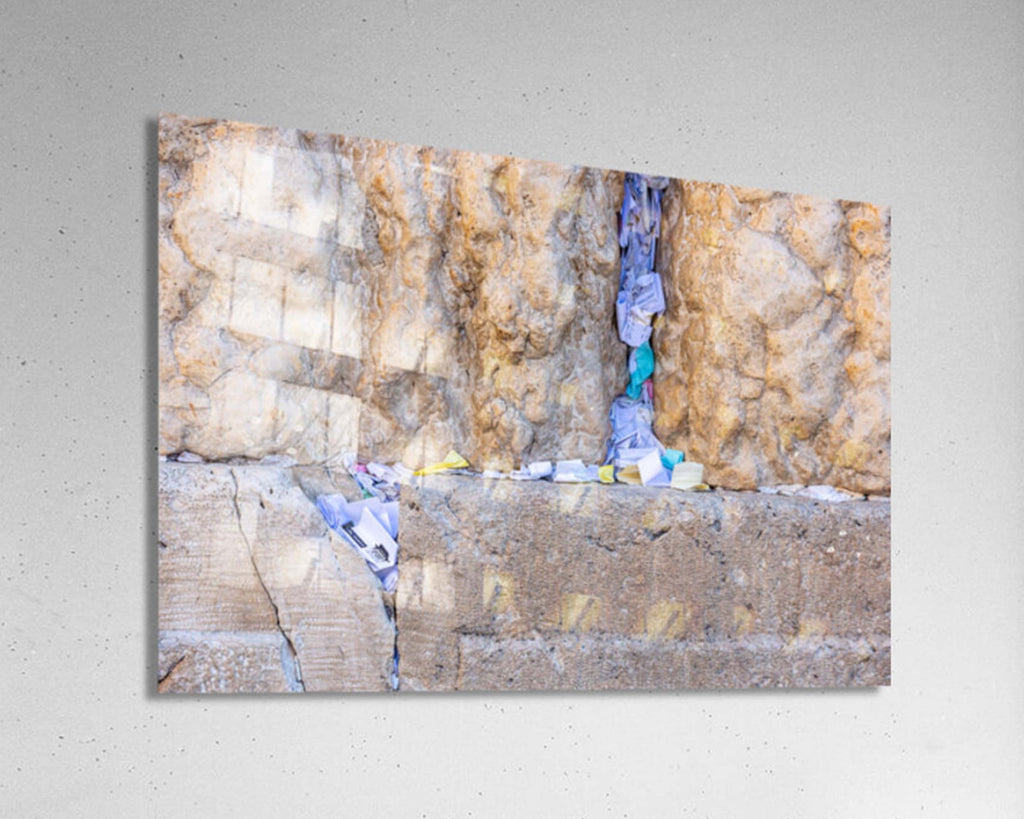 Kotel Western Wall Stone with colored prayer notes - Am Israel Chai