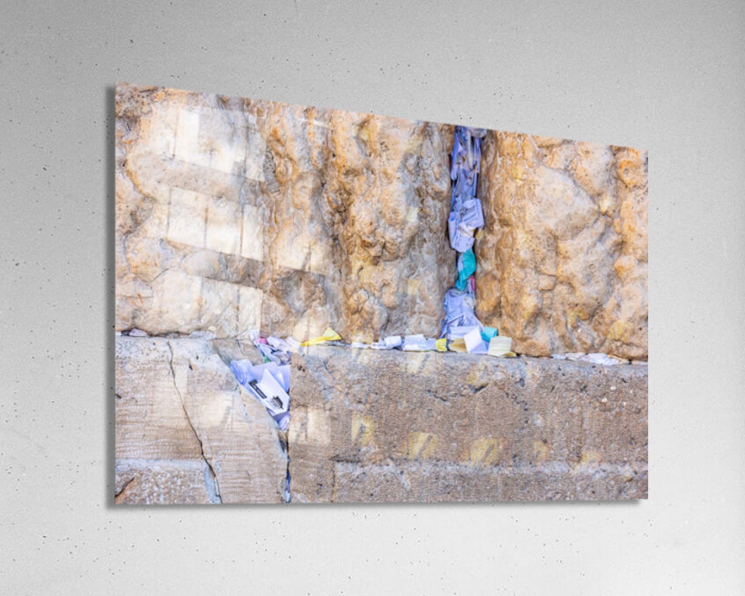 Kotel Western Wall Stone with colored prayer notes - Am Israel Chai