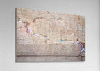 Jerusalem Kotel Western Wall Stone with Colored Prayer Notes in the Slot - Jewish Wall Art