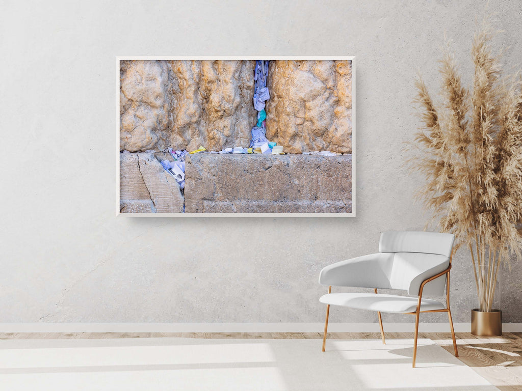 Kotel Western Wall Stone with colored prayer notes - Am Israel Chai