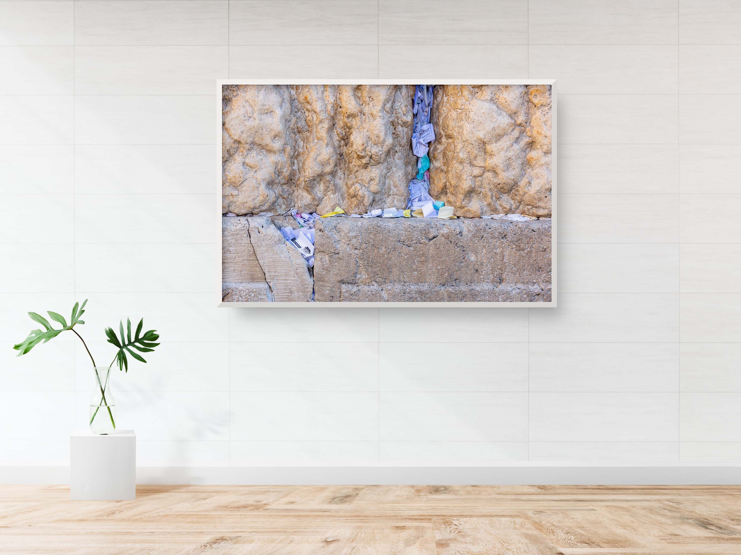 Kotel Western Wall Stone with colored prayer notes - Am Israel Chai