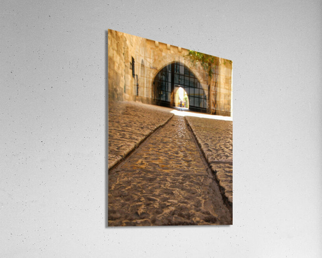 Jerusalem Old City Street with Old Stones and Arch