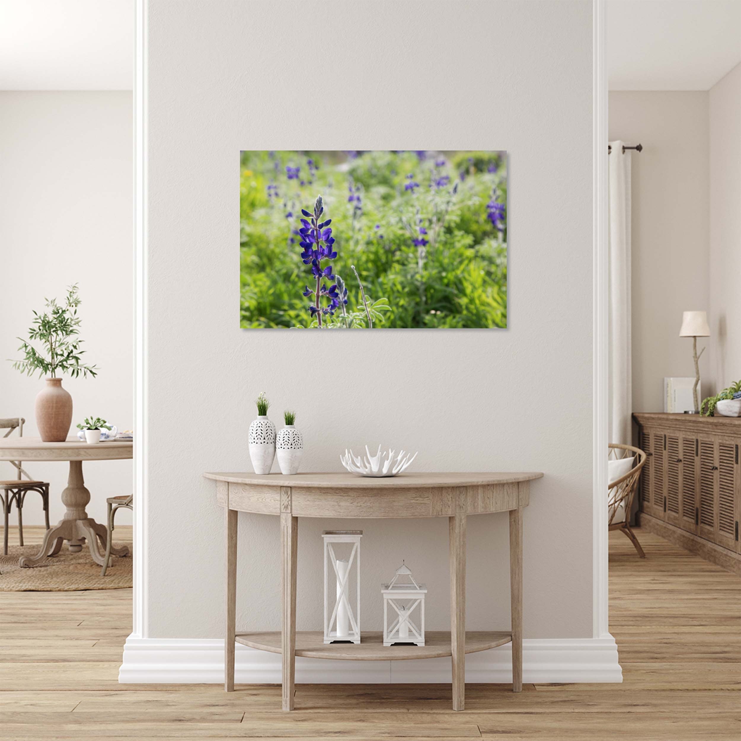 Holy Land Israeli Green and Purple Landscape — Wild Lupine Flowers