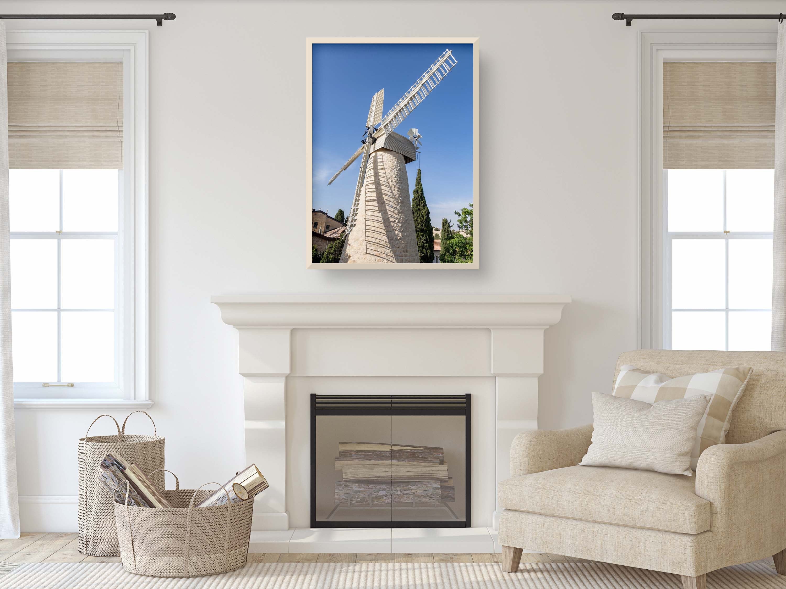 Jerusalem White Windmill at Yamin Moshe