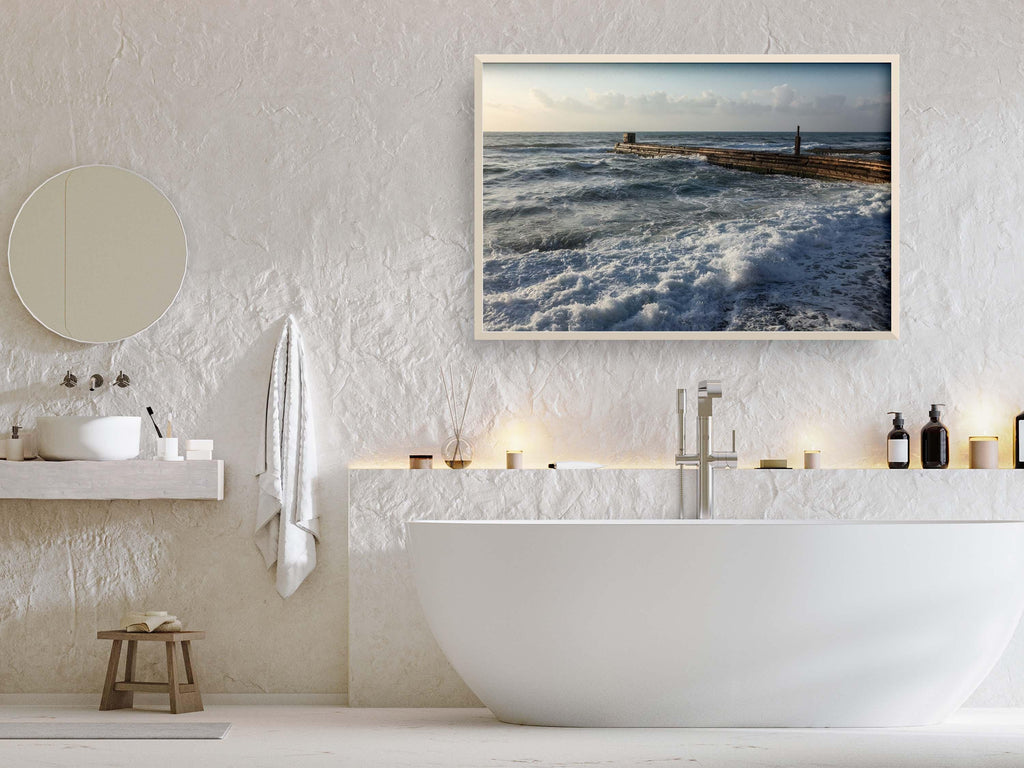 Tel Aviv Old Sea Port — Israeli Holy Land Seascape Waves Photography