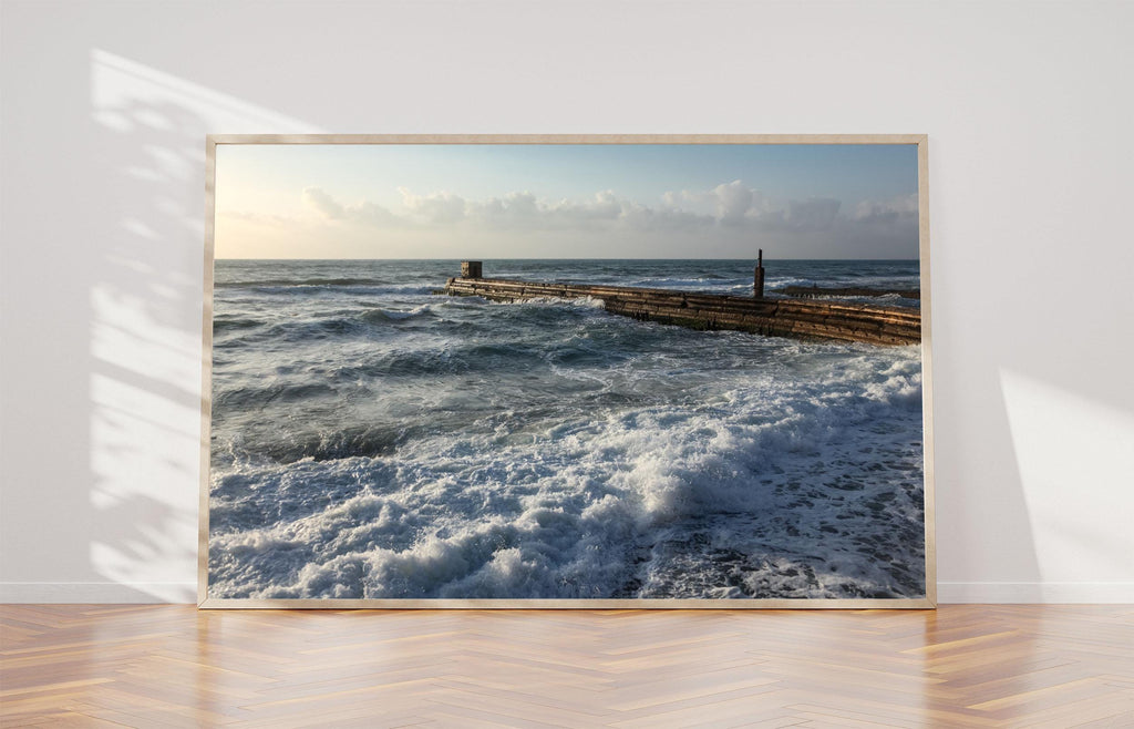 Tel Aviv Old Sea Port — Israeli Holy Land Seascape Waves Photography