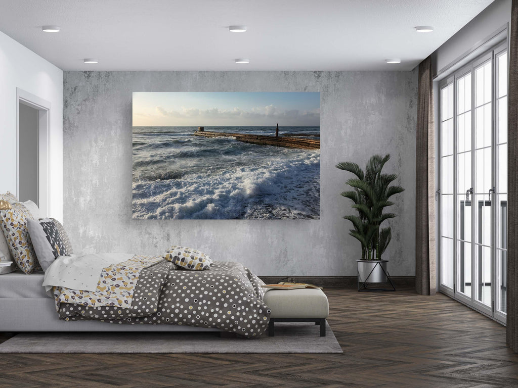 Tel Aviv Old Sea Port — Israeli Holy Land Seascape Waves Photography
