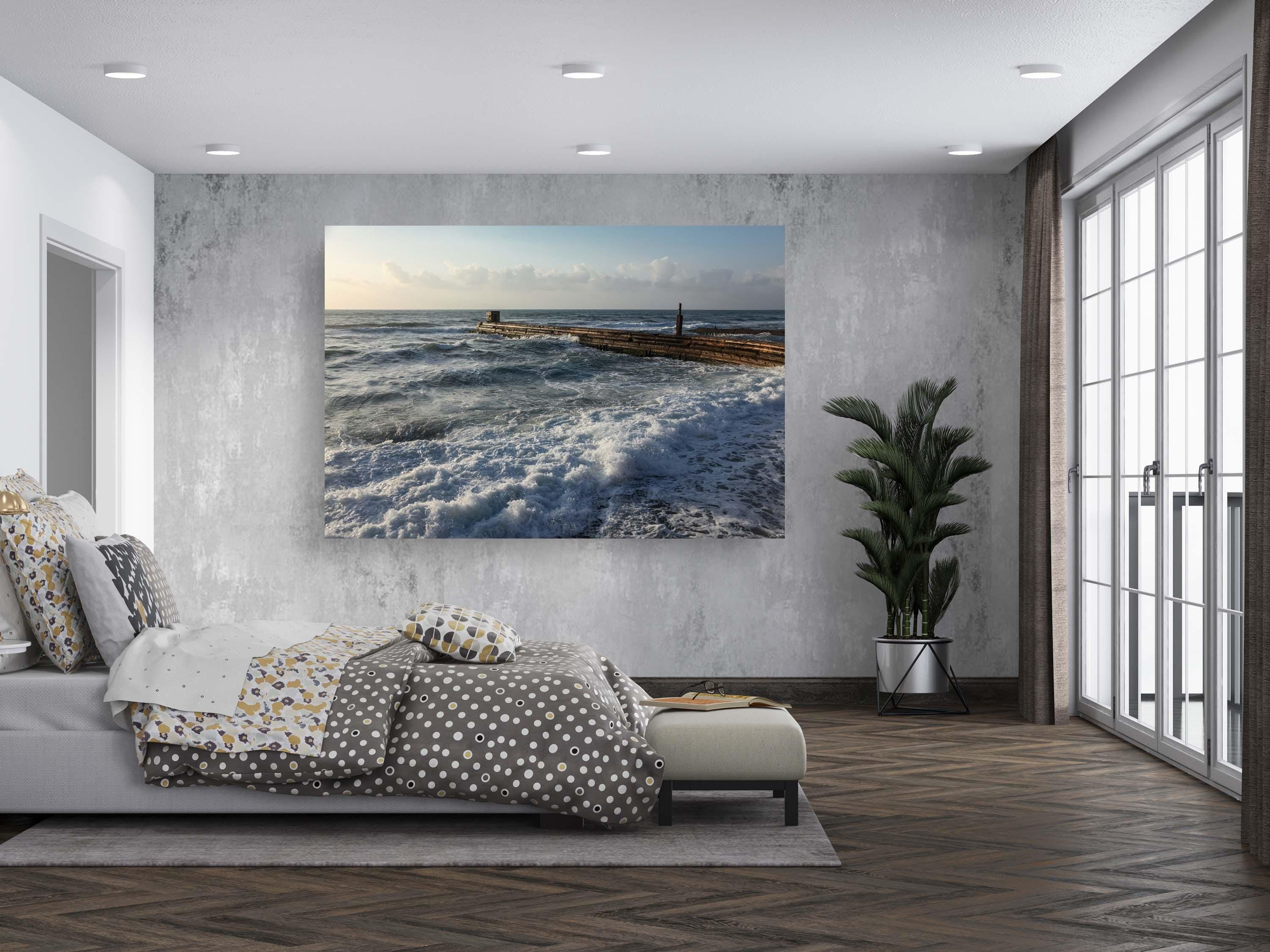 Tel Aviv Old Sea Port — Israeli Holy Land Seascape Waves Photography