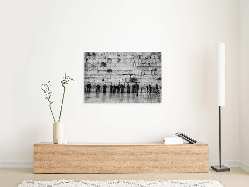 Black and White Jewish Soldiers Kotel — Western Wall with IDF Prayers — Tsahal Soldiers praying at the Kosel