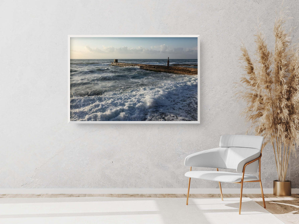 Tel Aviv Old Sea Port — Israeli Holy Land Seascape Waves Photography