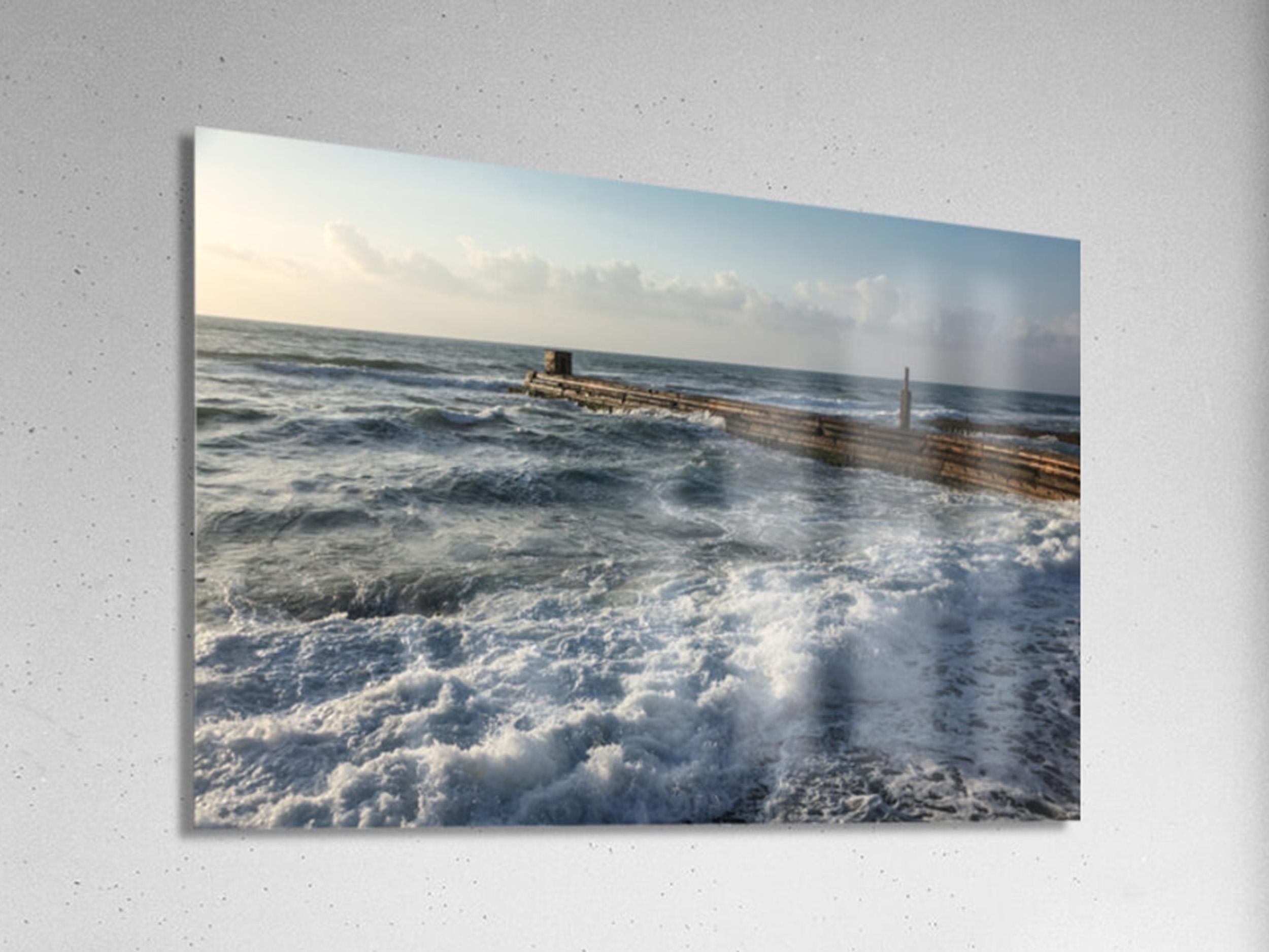 Tel Aviv Old Sea Port — Israeli Holy Land Seascape Waves Photography