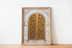 Jerusalem Synagogue Golden Window Shutters With Hebrew letters