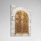 Jerusalem Synagogue Golden Window Shutters With Hebrew letters