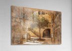 Jerusalem Old City Pedestrian Street Painting with Olive Tree and Arch — Jewish Quarter