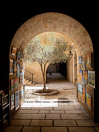 Jerusalem Old City Street — Pedestrian Street with Olive Tree Arch — Jewish Quarter