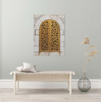 Jerusalem Synagogue Golden Window Shutters With Hebrew letters